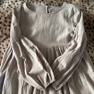 Elegant Long Sleeve Gray Dress